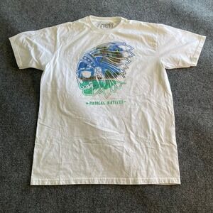 Neff Radical Natives Graphic T-Shirt Mens XL White Tropical Skull Beach Skate